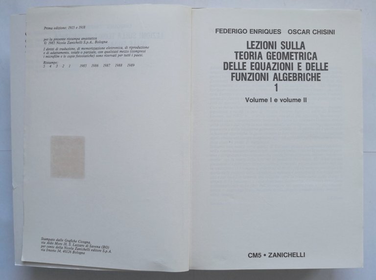 LEZIONI SULLA TEORIA GEOMETRICA EQUAZIONI E FUNZIONI ALGEBRICHE Enriques 2 …