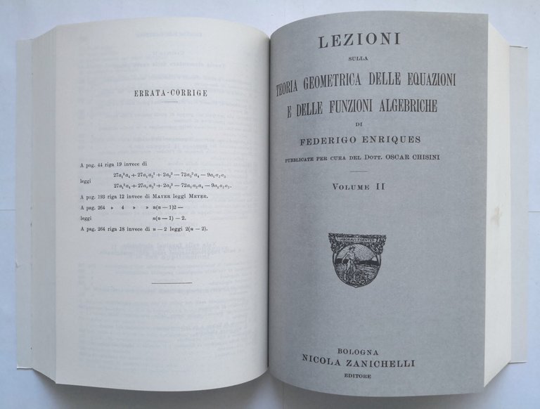 LEZIONI SULLA TEORIA GEOMETRICA EQUAZIONI E FUNZIONI ALGEBRICHE Enriques 2 …