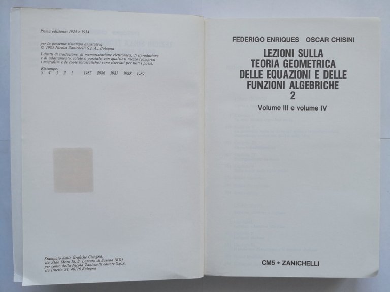 LEZIONI SULLA TEORIA GEOMETRICA EQUAZIONI E FUNZIONI ALGEBRICHE Enriques 2 …