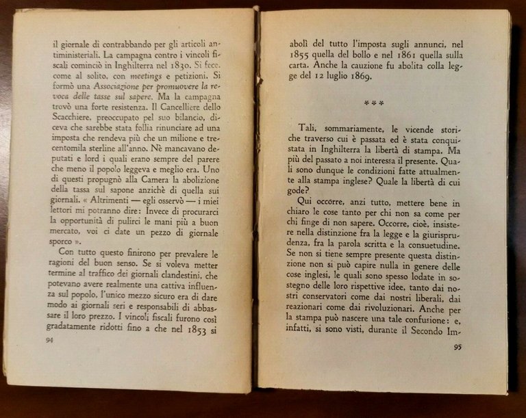 LIBERTA' DI STAMPA di Mario Borsa 1945 Dall'Oglio libro usato …