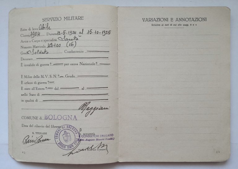 LIBRETTO DI LAVORO Ministero delle Corporazioni fascismo 1936