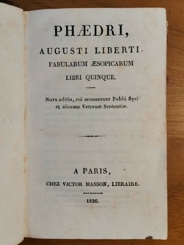 LIBRO ANTICO 3 volumi Fedro Sallustio Cornelio Nepote 1836 Victor …