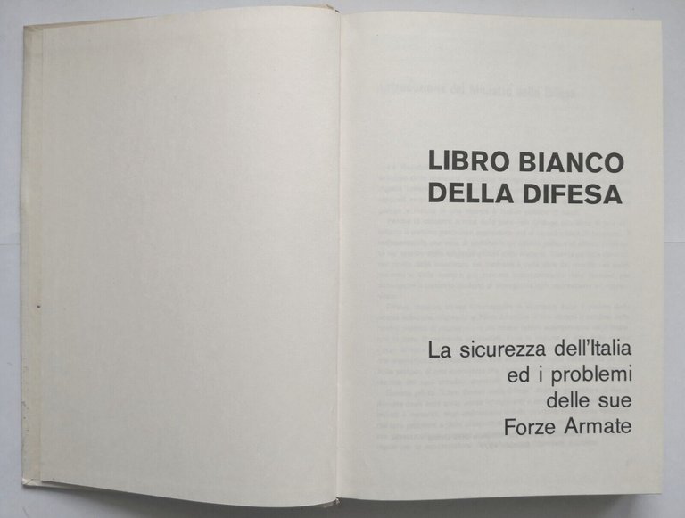 LIBRO BIANCO DELLA DIFESA 1977 Ministero Libro sicurezza Italia e …