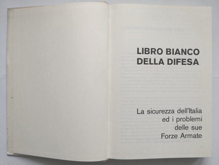 LIBRO BIANCO DELLA DIFESA 1977 Ministero Libro sicurezza Italia e …