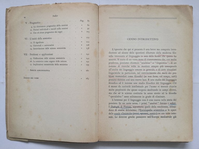 LINEAMENTI DI UNA TEORIA DEI SEGNI di Charles Morris 1954 …