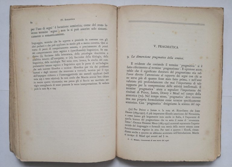 LINEAMENTI DI UNA TEORIA DEI SEGNI di Charles Morris 1954 …