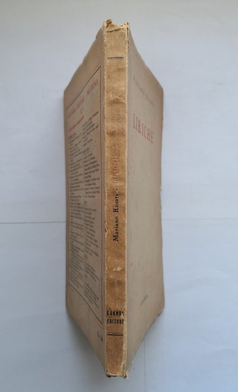 LIRICHE di Mariano Rosati 1939 Guanda libro poesie I edizione