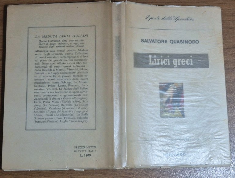 LIRICI GRECI di Salvatore Quasimodo 1959 IV edizione Mondadori lo …