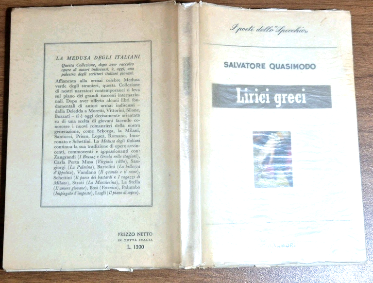LIRICI GRECI di Salvatore Quasimodo 1959 IV edizione Mondadori lo …