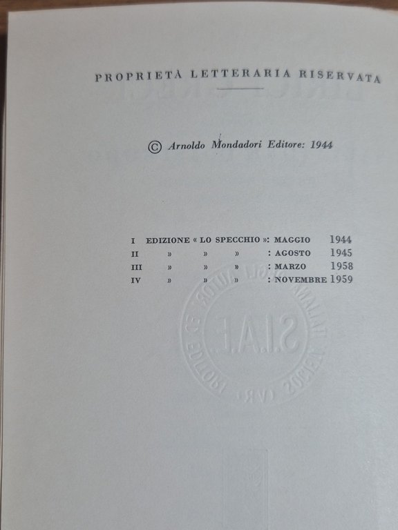 LIRICI GRECI di Salvatore Quasimodo 1959 IV edizione Mondadori lo …
