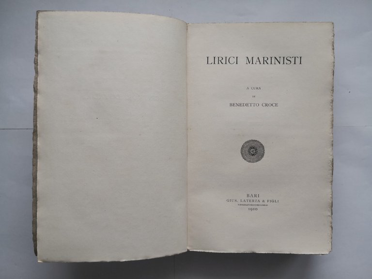LIRICI MARINISTI a cura di Benedetto Croce 1910 Laterza scrittori …