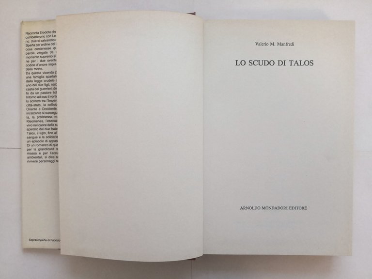 LO SCUDO DI TALOS di Valerio Manfredi 1988 Mondadori libro …