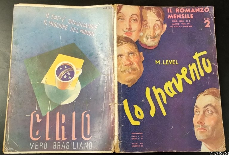 LO SPAVENTO di M Level 1938 Il Romanzo Mensile Rivista …