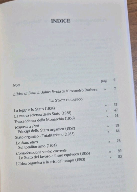 LO STATO ORGANICO di Julius Evola 2004 Controcorrente Libro scritti …