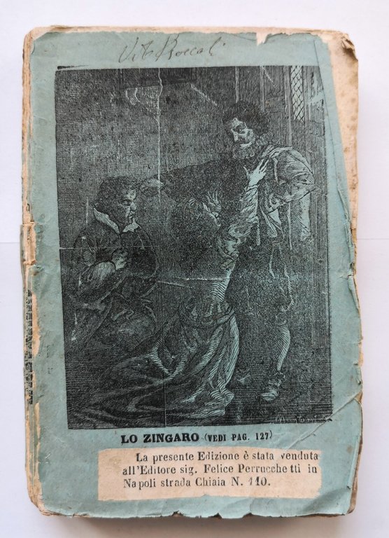 LO ZINGARO di Francesco Mastriani 2 volumi 1871 Luigi Gargiulo …