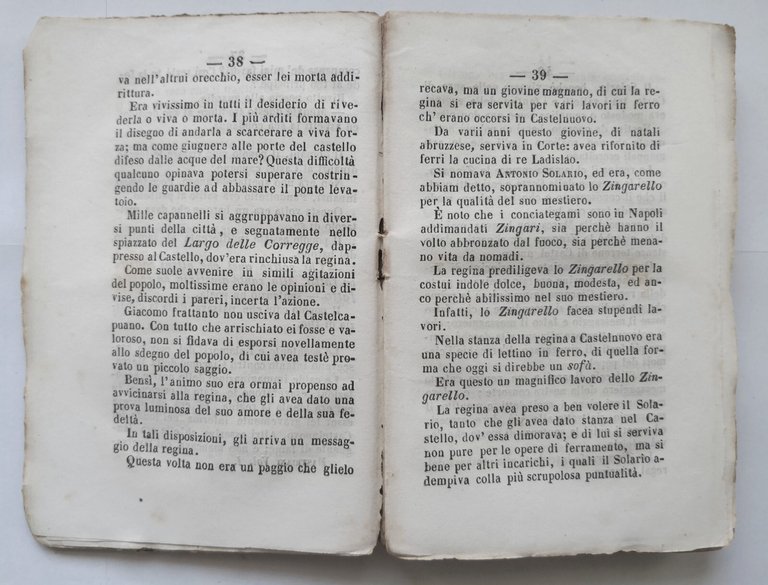 LO ZINGARO di Francesco Mastriani 2 volumi 1871 Luigi Gargiulo …