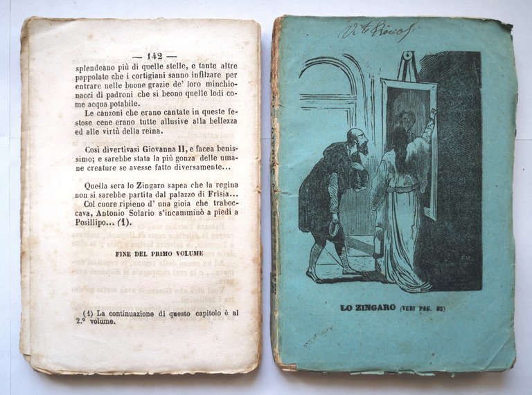 LO ZINGARO di Francesco Mastriani 2 volumi 1871 Luigi Gargiulo …