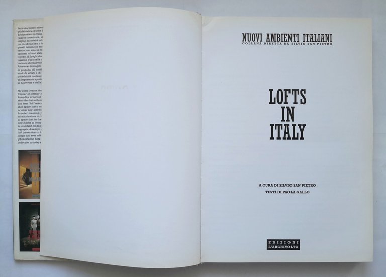 LOFTS IN ITALY a cura di Silvio San Pietro e …