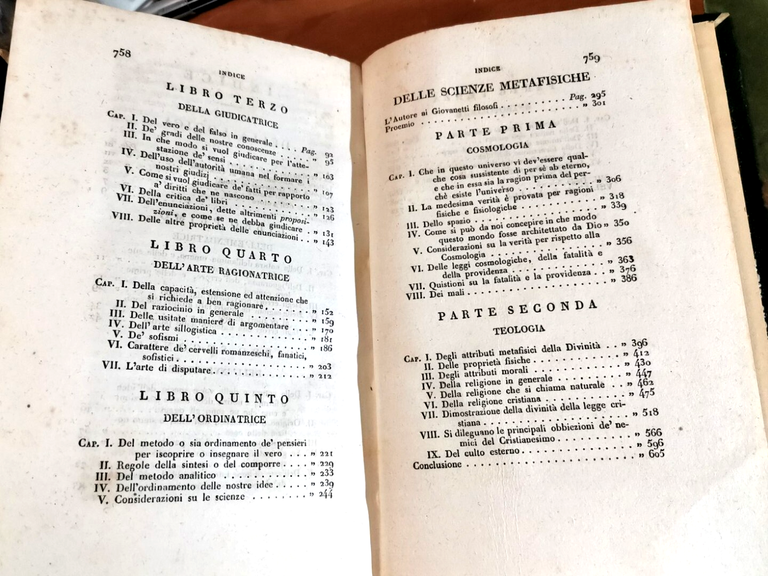 LOGICA E METAFISICA di Antonio Genovesi 1848 Tipografica Classici libro …