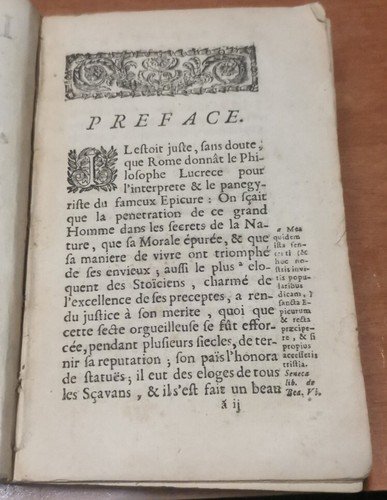 LUCRECE DE LA NATURE DES CHOSES tomo I 1685 Thomas …
