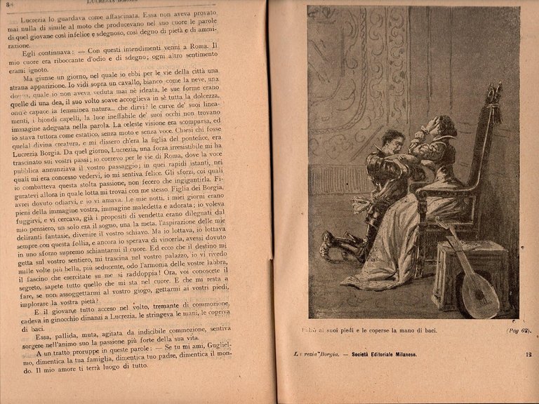 LUCREZIA BORGIA di Carlo Laguna 1908 Società Editoriale Milanese Libro …