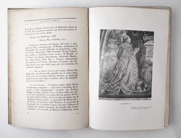 LUCREZIA BORGIA di Mario Buggelli 1929 Corbaccio Libro Biografia