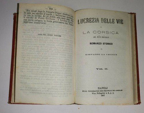 LUCREZIA DELLE VIE O CORSICA di Giovanni La Cecilia 1867 …