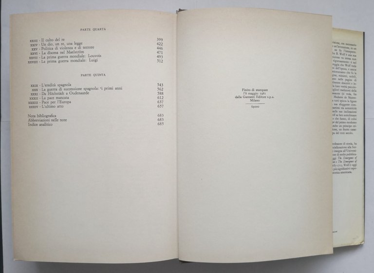 LUIGI XIV di John Wolf 1981 Garzanti libro biografia Re …