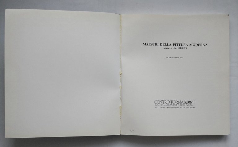 MAESTRI DELLA PITTURA MODERNA opere scelte 1988 1989 Centro Tornabuoni …