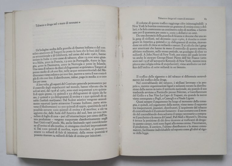 MAFIA E DROGA di Michele Pantaleone 1972 Einaudi Libro