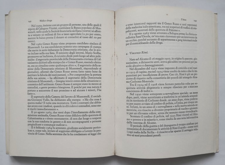 MAFIA E DROGA di Michele Pantaleone 1972 Einaudi Libro