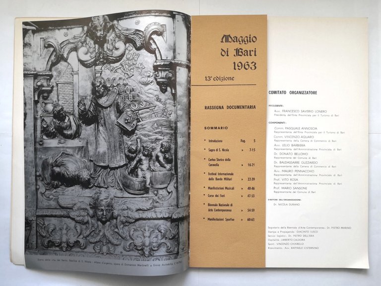MAGGIO DI BARI 13 edizione 1963 rassegna documentaria libro fotografie