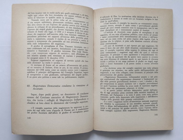 MAGISTRATI SCOMODI un tentativo di epurazione 1974 Dedalo libri