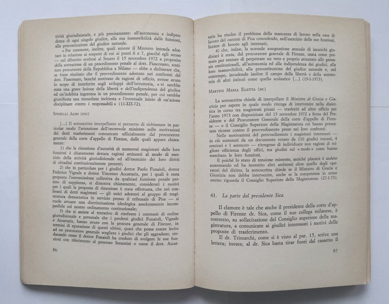 MAGISTRATI SCOMODI un tentativo di epurazione 1974 Dedalo libri