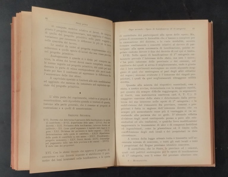 MANUALE AMMINISTRATIVO DELLE BONIFICAZIONI Camillo Mezzanotte 1903 Hoepli Libro