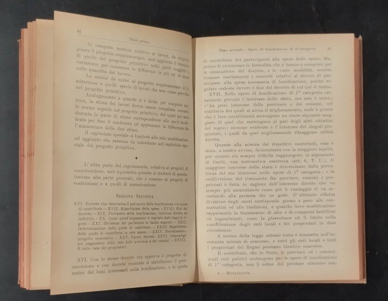 MANUALE AMMINISTRATIVO DELLE BONIFICAZIONI Camillo Mezzanotte 1903 Hoepli Libro