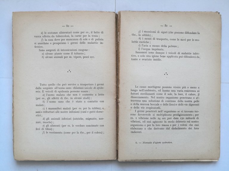MANUALE D'IGIENE SCOLASTICA di Ilario Romanelli 1923 Vallecchi libro vintage