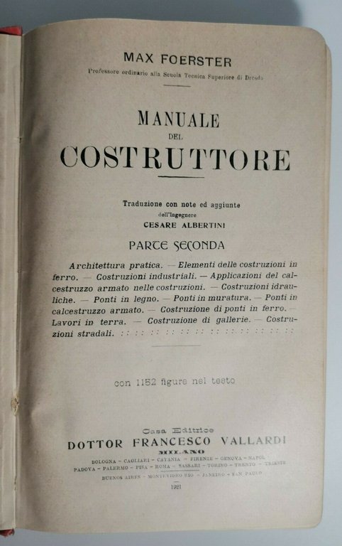 MANUALE DEL COSTRUTTORE parte 2 di Foerster 1921 libro ingegneria …