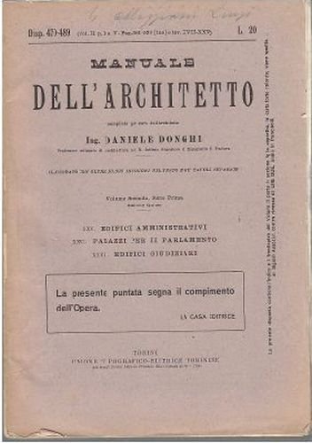MANUALE DELL’ARCHITETTO Volume II part 1 sez V di Daniele Donghi 1935 UTET libro