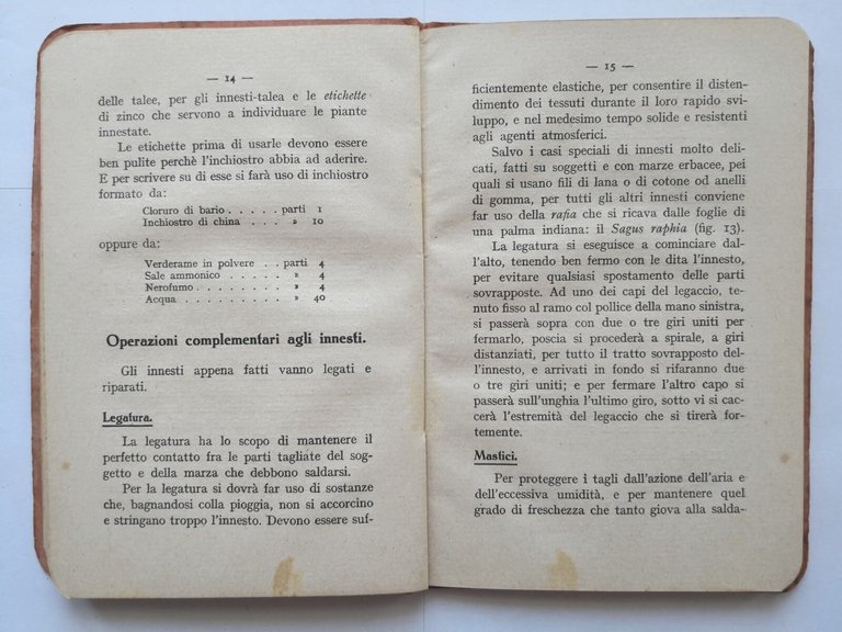 MANUALE DELL'INNESTATORE di Bernini Ottorino 1927 Paravia libro agricoltura