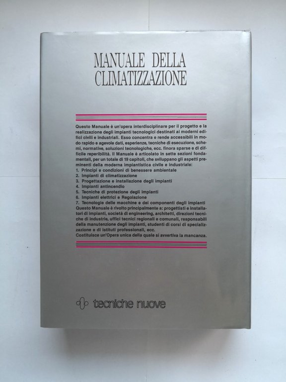 MANUALE DELLA CLIMATIZZAZIONE di Briganti e Lorenzini 2 volumi 1989 …