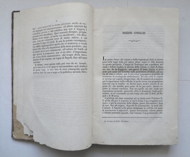 MANUALE DELLE CONTRIBUZIONE FONDIARIA di Tranchini 1860 Libro antico diritto