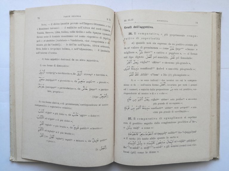 MANUALE DI ARABO LETTERARIO Gabrieli volume I Grammatic prime letture …