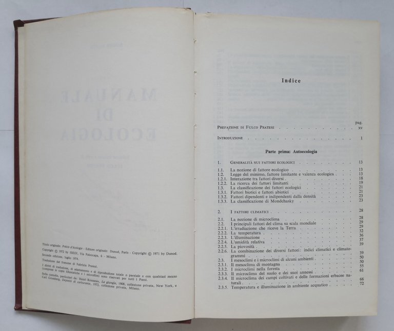 MANUALE DI ECOLOGIA di Roger Dajoz 1974 Istituto Editoriale Internazionale …