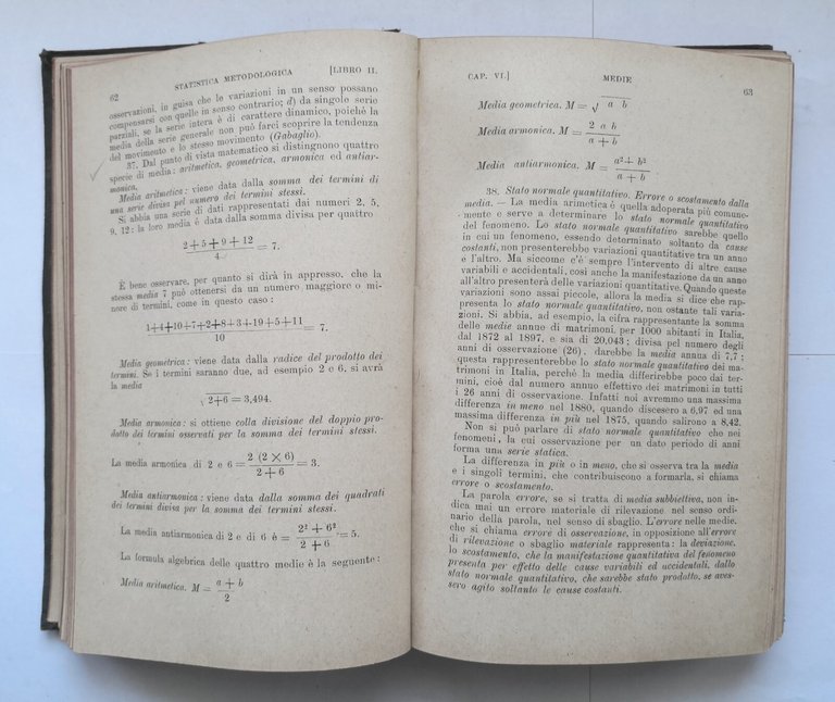 MANUALE DI STATISTICA TEORICA E DEMOGRAFIA di Napoleone Colajanni 1914 …