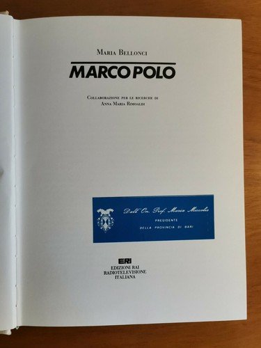 MARCO POLO di Maria Bellonci ERI Edizioni RAI Radiotelevisione Italiana