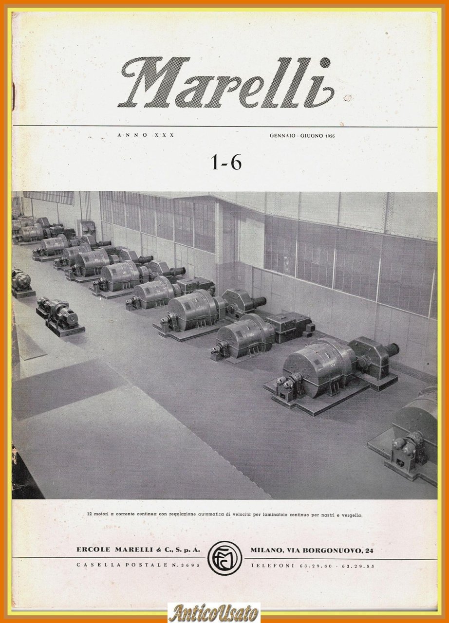 MARELLI rivista Ercole 1956 numero 1 - 6 Gennaio Giugno … | Immagine principale