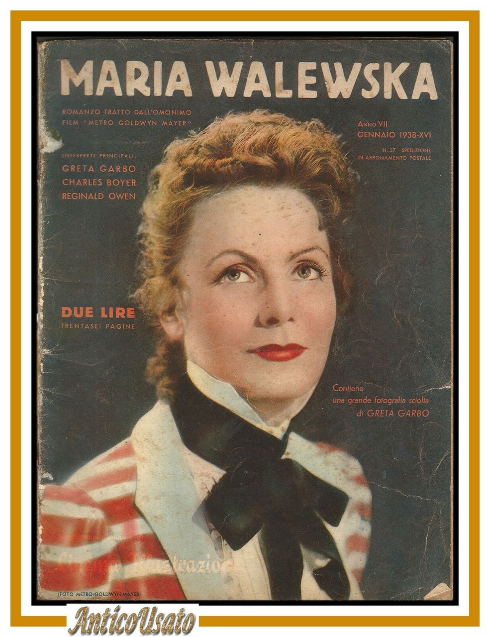 MARIA WALEWSKA film supplemento CINEMA ILLUSTRAZIONE 1938 giornale Greta Garbo