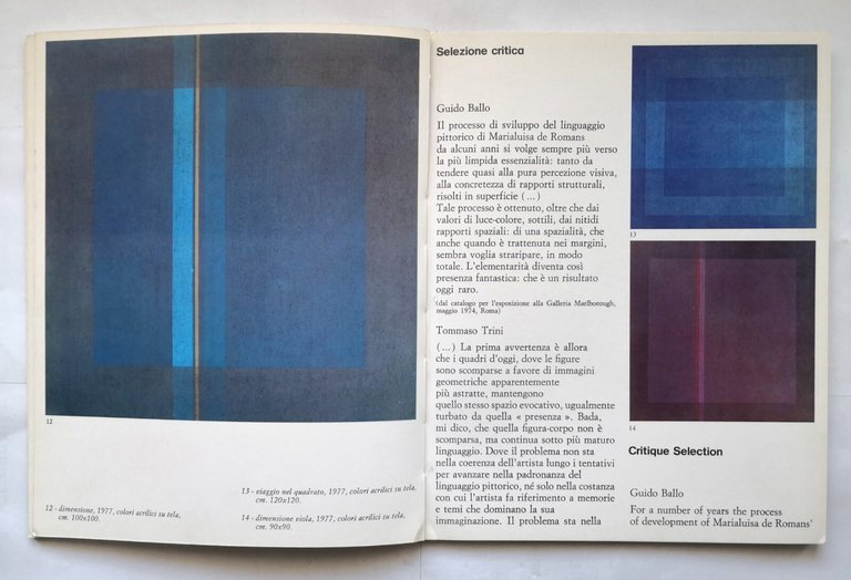 MARIALUISA DE ROMANS VIAGGIO NEL QUADRATO 1976 78 di Gillo …
