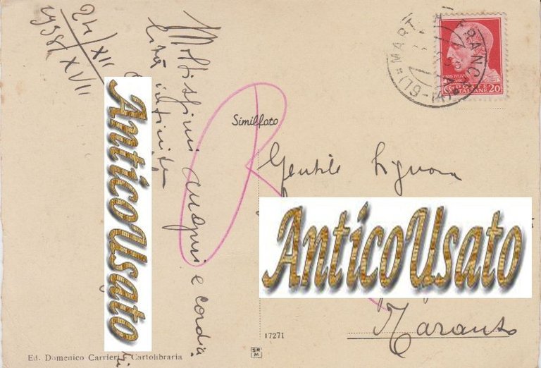 MARTINA FRANCA Via Taranto Cartolina Viaggiata 1938 Bari Vintage | Immagine Gallery 2